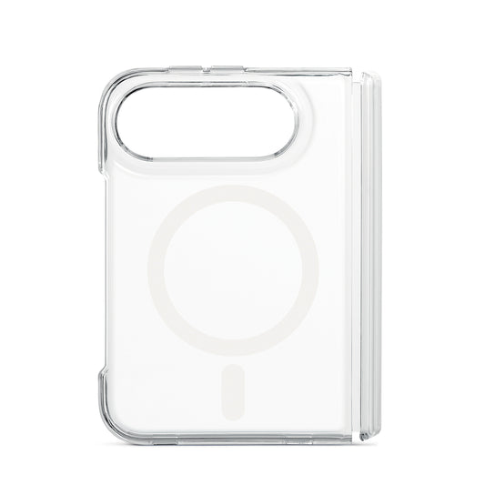Custodia trasparente Frozen con magnete bianco per iPhone Duo