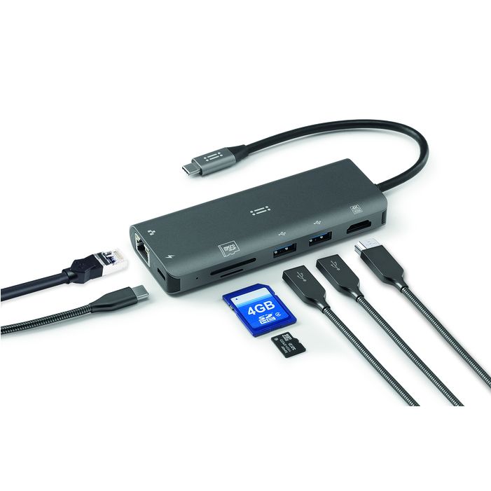 All-In adattatore multiplo USB-C in alluminio per MacBook e iPad