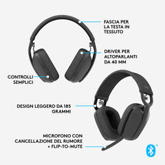 Cuffie Wireless Zone Vibe 100 - Grafite