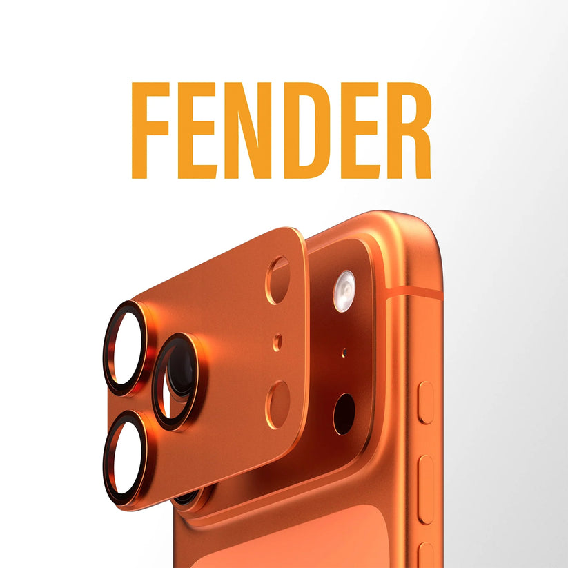 PanzerGlass Fender - Protezione per la fotocamera di iPhone 17 Pro arancione cosmico
