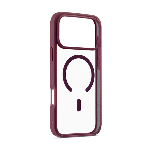 Cover trasparente per iPhone 18 Pro aiino Jump con bordi borgogna