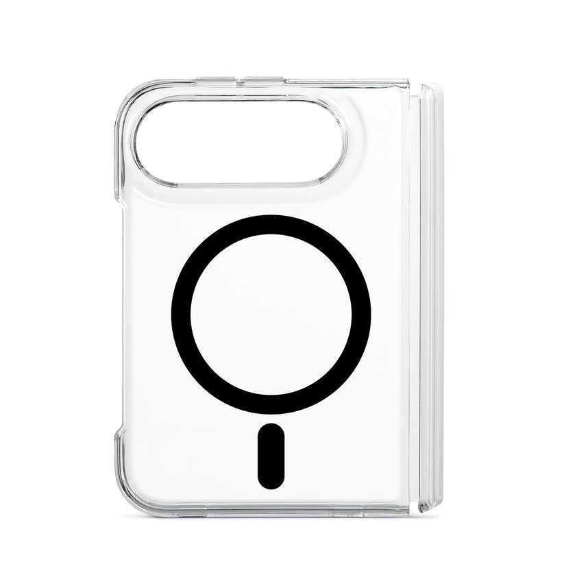 Custodia trasparente Frozen con magnete nero per iPhone Duo