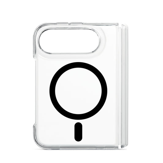 Custodia trasparente Frozen con magnete nero per iPhone Duo