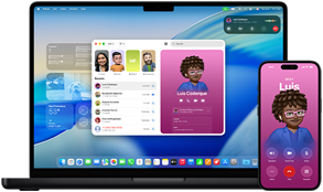 MacBook Pro 14" e iPhone 16: l’iPhone sta chiamando un contatto di nome Luis, mentre sul MacBook Pro compare la stessa chiamata nell’app Telefono