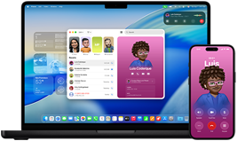 MacBook Pro 14" e iPhone 16: l’iPhone sta chiamando un contatto di nome Luis, mentre sul MacBook Pro compare la stessa chiamata nell’app Telefono