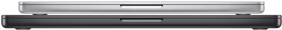 Un MacBook Pro 14 pollici color argento chiuso e un MacBook Pro 16 pollici nero siderale chiuso